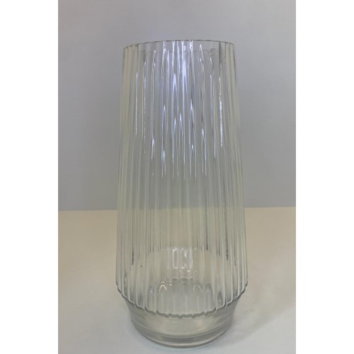 Vaso de Vidro Incolor Canelado G Vaso de Vidro Incolor Canelado G